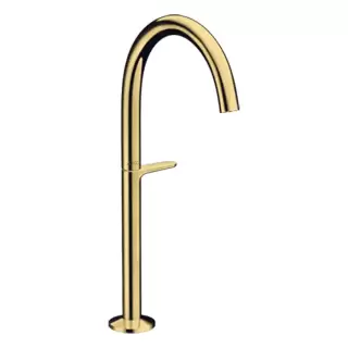 Axor One Смеситель для раковины Sel 260, на 1 отв., высокий, с донным клапаном Push-Open, цвет: полированное золото