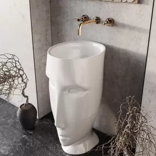 Kerasan Artwork Раковина 45х51х h94.5см., свободностоящая "MOLOCO", с отверстием для слива в стену, цвет: белый матовый