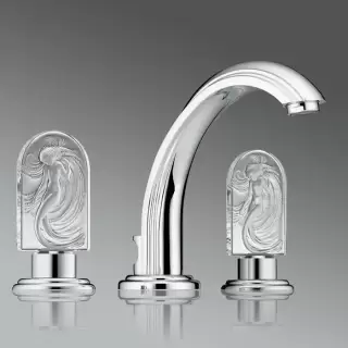 THG Na&iuml;ade Смеситель для раковины, 3 отв., цвет: хром/прозрачный хрусталь