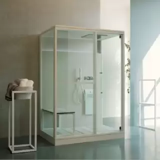 Effegibi H Medium Хаммам с душем 152x102x220см, угловой DX, цвет: Soft Sand