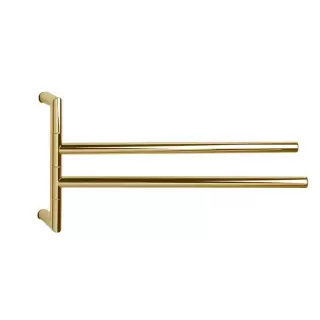 3SC Guy Полотенцедержатель двойной, поворотный, плечо 35см, цвет: золото 24к. Lucido