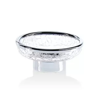 Decor Walther Crack STS Мыльница настольная, французское стекло Craquele, цвет: хром