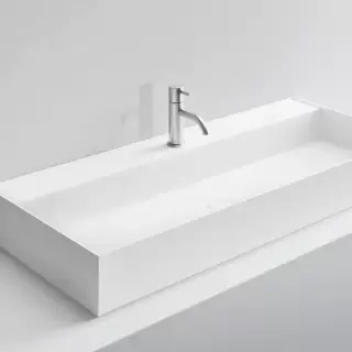 NOORTH milldue edition Раковина 108.4х47.2х12 см, 2 отв.,  двойная, накладная, цвет: белый