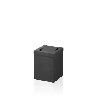 Decor Walther DW 1130 Корзина для бумаги 12x12x15см, с крышкой, напольная, цвет: черный матовый