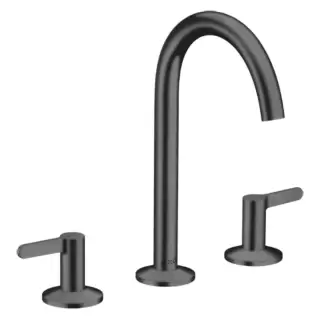 Axor One Смеситель для раковины 170, на 3 отв., с донным клапаном Push-Open, цвет: шлифованный черный хром