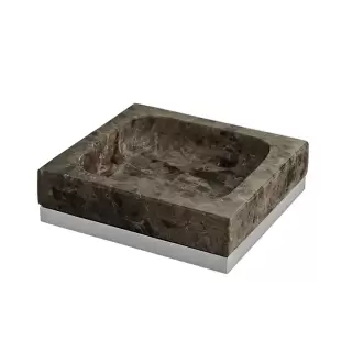 3SC Palace Marmo Мыльница настольная, цвет: мрамор Emperador dark/хром