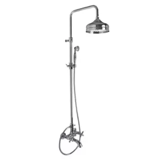 Carlo Frattini Olivia Смеситель внешнего монтажа с душевой стойкой, верхним душем и душевым комплектом, цвет: Хром