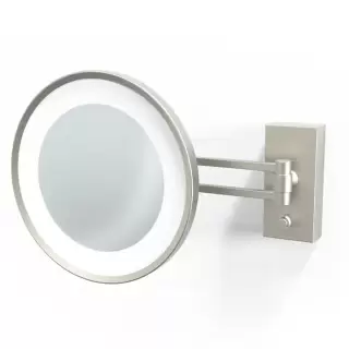 Decor Walther BS 36/V LED Косметическое зеркало 22см, подвесное, увел. 5x, подсветка LED, цвет: никель сатинированный