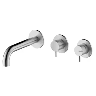 Bossini Nobu Наружная часть монорычажного смесителя для ванны с переключением на 2 выхода и изливом на ванну 190 мм., цвет: нержавеющая сталь