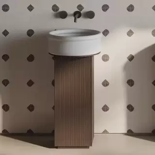 Artceram Mono Тумба напольная &Oslash;39хh72 см для настольных раковин c одной дверцей, хромирой слив в комплекте, цвет: moka