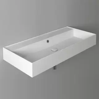 Simas Agile Раковина подвесная 101х46 см, ,c переливом, без отв под смеситель, цвет: белый