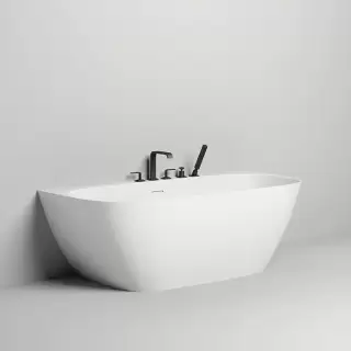 Salini Sofia Wall 180 Ванна пристенная 180х85х61cм., донный клапан "Up&Down", сифон, слив-перелив, материал: S-stone , цвет: белый матовый