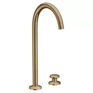 Axor One Смеситель для раковины Sel 260, на 2 отв., высокий, с донным клапаном Push-Open, цвет: шлифованная бронза