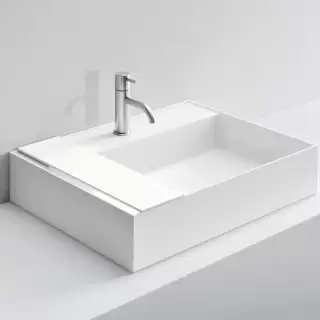 NOORTH milldue edition Раковина 63.4х47.2х12 см, 1 отв., накладная, цвет: белый