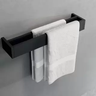 Novellini Kuadra Полотенцедержатель двойной 45см. из алюминия, цвет: черный матовый