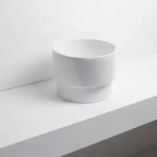 Simas Po-mo Раковина 33xh42см., полувстраеваемая сверху без отв., без перелива, цвет: белый