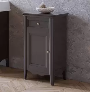 TW Veronica, Тумба 50.2/45x40/37.4xh86.7см, 1 распашная дверка 1 выдвижной ящик, доводчики Blum (петли слева-SX), напольная, цвет: Gridgio, ручки: Riflesso