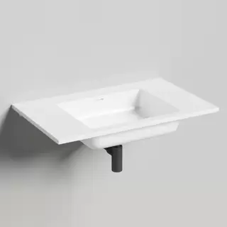 Salini Onda Раковина 80x50х16.3cм., без отв., c переливом, мат-л: S-Stone, цвет: белый матовый