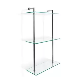 Decor Walther DW 016 Полочка 40x16x65см, 3 стеклянных яруса, подвесной, цвет: хром