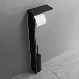 Novellini Kuadra Стойка с держателем т/б и ершиком для унитаза,, цвет: черный матовый