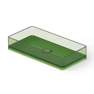 Dea Design Washbasins Раковина 80х40х14.5см., накладная, без отв., Glasstech, прозрачная смола, цвет: Emerald R3