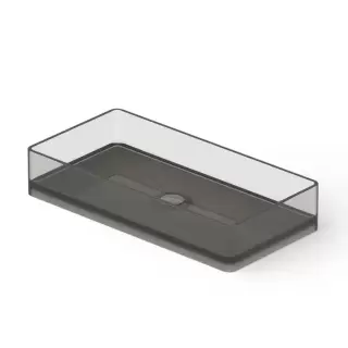 Dea Design Washbasins Раковина 80х40х14.5см., накладная, без отв., Glasstech, прозрачная смола, цвет: Smoky Black R4