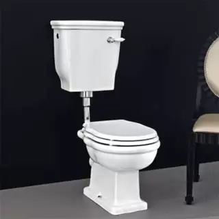 Artceram HERMITAGE Унитаз приставной слив в пол, 36х55см, с крепежом в комплекте, цвет: белый/хром