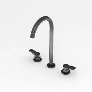 Fantini AL/23 Смеситель для раковины, 3 отв., высокий излив, излив: 160 мм, цвет: черный матовый