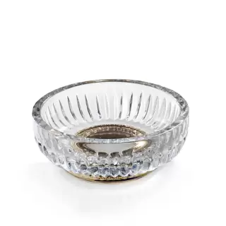 3SC Elegance Мыльница настольная d11,5хh4 см, цвет: прозрачный хрусталь/латунь сатинированная матовая