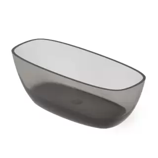 Dea Design Soul Ванна 170х72х56см., отдельностоящая, Glasstech, прозрачная смола, цвет: Smoky Black R4