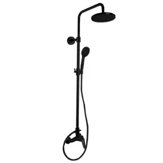 Fima Carlo Frattini Colonne doccia Душевая стойка, верхний душ 25см., со смесителем, с держателем и ручным душем, цвет: черный матовый