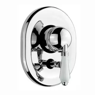 Nicolazzi P.m. Blanc Встраиваемый смеситель для душа с переключением, 2 источника, ручки белая керамика, цвет: хром