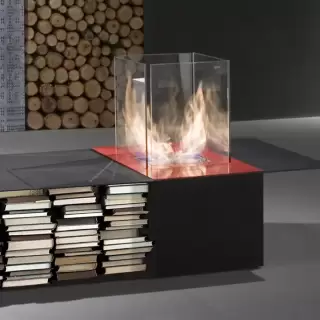 Antonio Lupi Drago Камин 70х160х75cм., столик со стальной конструкцией, на биоэтаноле, с огнеупорными стеклами и горелкой LAFLACA