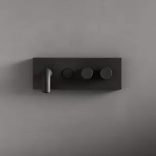 Fima Carlo Frattini Switch ON Смеситель для раковины, встраиваемый, излив: 15.7см., c кнопкой on/off, цвет: черный матовый