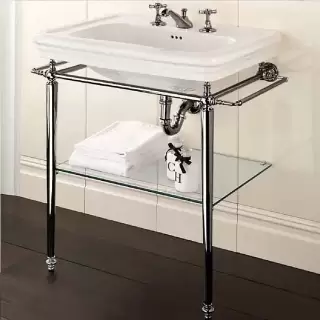 Devon&Devon Etoile Консоль 78х53см, с раковиной на 3 отв, напольная, цвет: никель