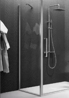 NOVELLINI YOUNG Боковая стенка 790-810х2000 мм., для установки с дверью, профиль хром, стекло прозрачное