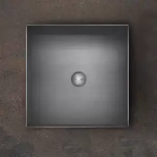 Gessi 316 Раковина 40x40 см, без отв., для установки на столешницу, без перелива, нержавеющая сталь, цвет: Steel Brushed