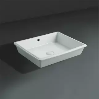 SIMAS Lavabi d'arredo Раковина 48х37 см, без отв., встраиваемая под столешницу, с переливом, цвет: белый