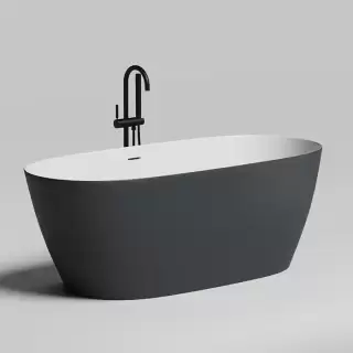 Salini Sofia Ванна отдельностоящая 165x75x60.5см, донный клапан белый, сифон, слив-перелив, мат-л: S-Stone, матовый, цвет: RAL 9011
