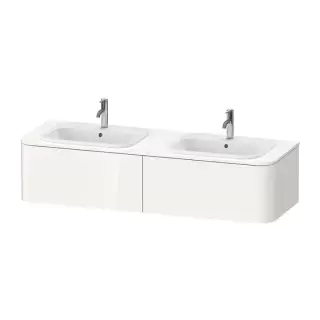 Duravit Happy D.2 Plus Тумба подвесная 160x55x35.4см, с 2 раковинами и 2 ящиками , цвет: белый глянцевый