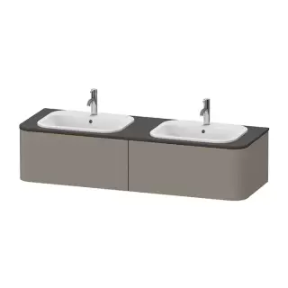 Duravit Happy D.2 Plus Тумба подвесная 160x55x35.4см, с 2 раковинами и 2 ящиками , цвет: stone grey satin matt
