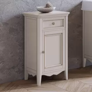 TW Veronica, Тумба 50.2/45x40/37.4xh86.7см, 1 распашная дверка 1 выдвижной ящик, доводчики Blum (петли справа-DX), напольная, цвет: Vintage, ручки: Riflesso