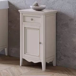 TW Veronica, Тумба 50.2/4540/37.4xh86.7см, 1 распашная дверка 1 выдвижной ящик, доводчики Blum (петли слева-SX), напольная, цвет: Vintage, ручки: Riflesso