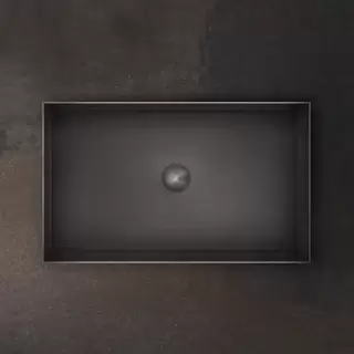 Gessi 316 Раковина 60x35 см, без отв., для установки на столешницу, без перелива, нержавеющая сталь, цвет: Black Metal Brushed PVD