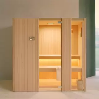 Effegibi Auki 45 Сауна 202x152x201см, пристенная, цвет: канадский хемлок