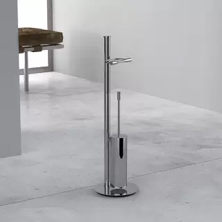 Colombo Isole Piantane Стойка с аксессуарами, туалетный ёршик, с держателем для т/б h:75см, цвет: хром