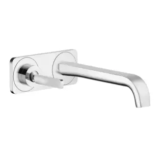 Axor Citterio E, Смеситель для раковины,однорычажный, с панелью иизливом 220 мм, настенный монтаж, внешняя часть, цвет: хром