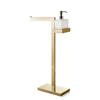 3SC SK Напольная стойка, 63см, с полотенцедержателем и мыльницей, цвет: золото 24к. Lucido