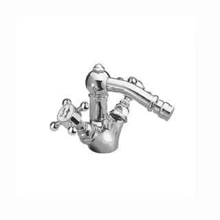 Nicolazzi Half Dome Смеситель для биде с 2мя ручками, на 1 отв., с донным клапаном, излив 127мм, цвет: хром