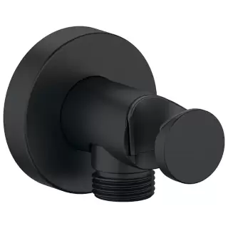 Duravit Shower Шланговое подсоединение с держателем ручного душа, цвет: черный матовый
